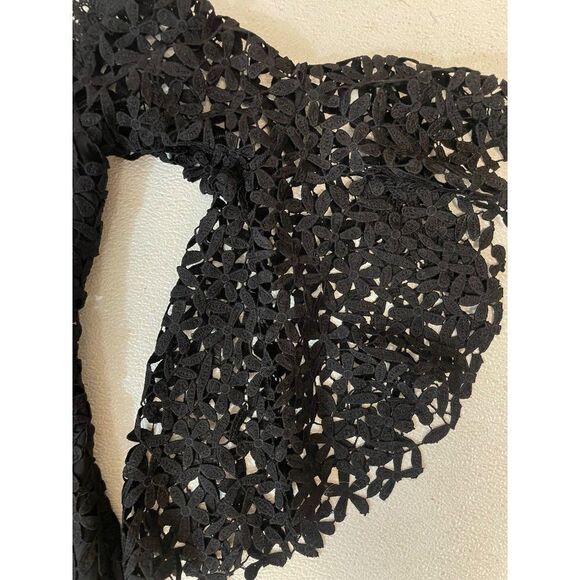 AMUR Off-the-Shoulder Black Lace Trim Mini Dress size 6 - Picture 9 of 11